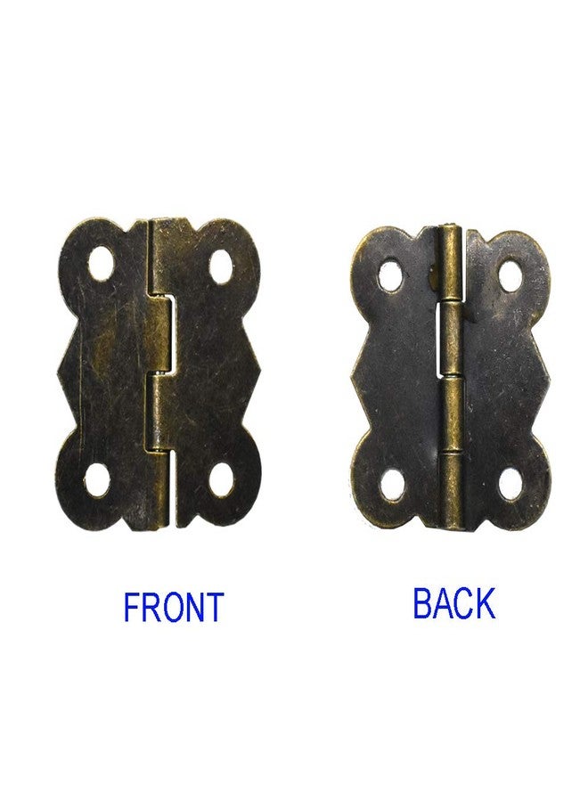 ريناشد مجموعة من 50 قطعة من مفصلات الفراشة، مفصلات أدراج الخزائن، موصلات، أثاث مصغر، صندوق خشبي، صندوق مجوهرات، خزانة، ملحقات يمكنك صنعها بنفسك (معدن، غير مطلي، تركيب سطحي، 50 قطعة) - Image 3